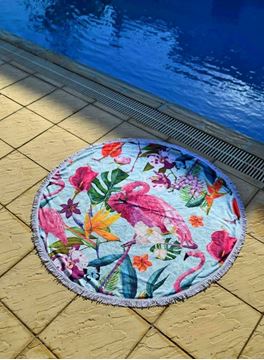 Mis Yuvarlak Havlu / Flamingo resmi