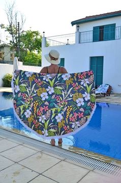 Mis Yuvarlak Havlu / Floral resmi