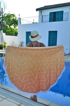 Mis Yuvarlak Havlu / Geometrik resmi