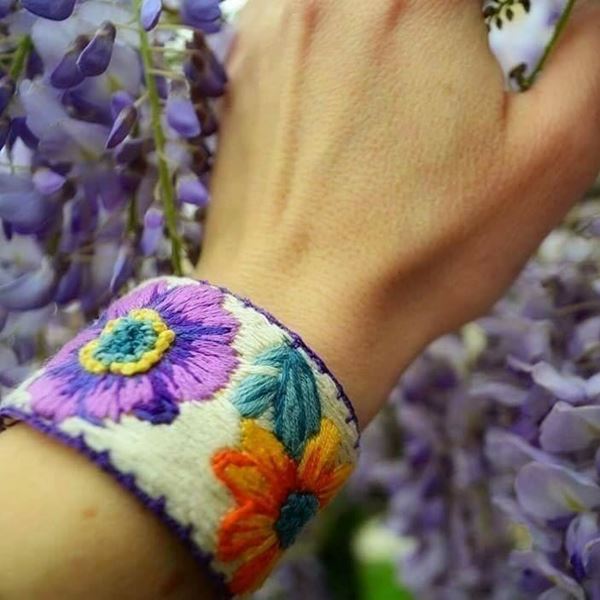 Mis Eller Koleksiyonu / Turuncu & Mor Çiçek resmi
